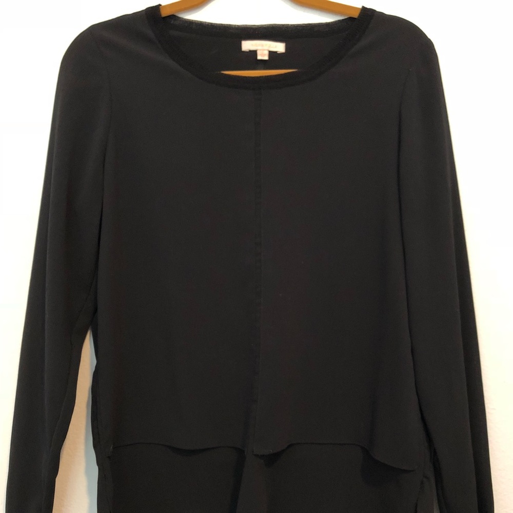 Skies Are Blue Long Sleeve Black Top